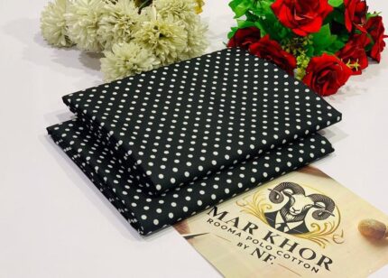 Black Printed Polo Cotton 2 Piece Suit